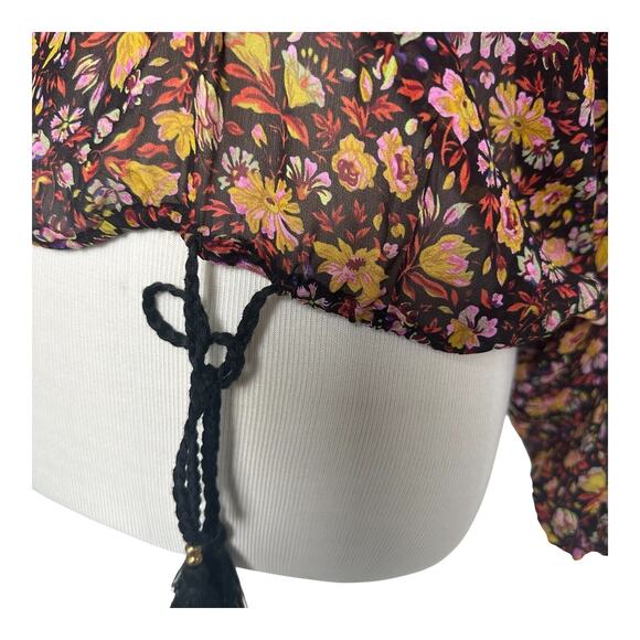Anthropologie Womens Bohemian Floral Pauline Balloon Sleeve Blouse Size S - Picture 7 of 11